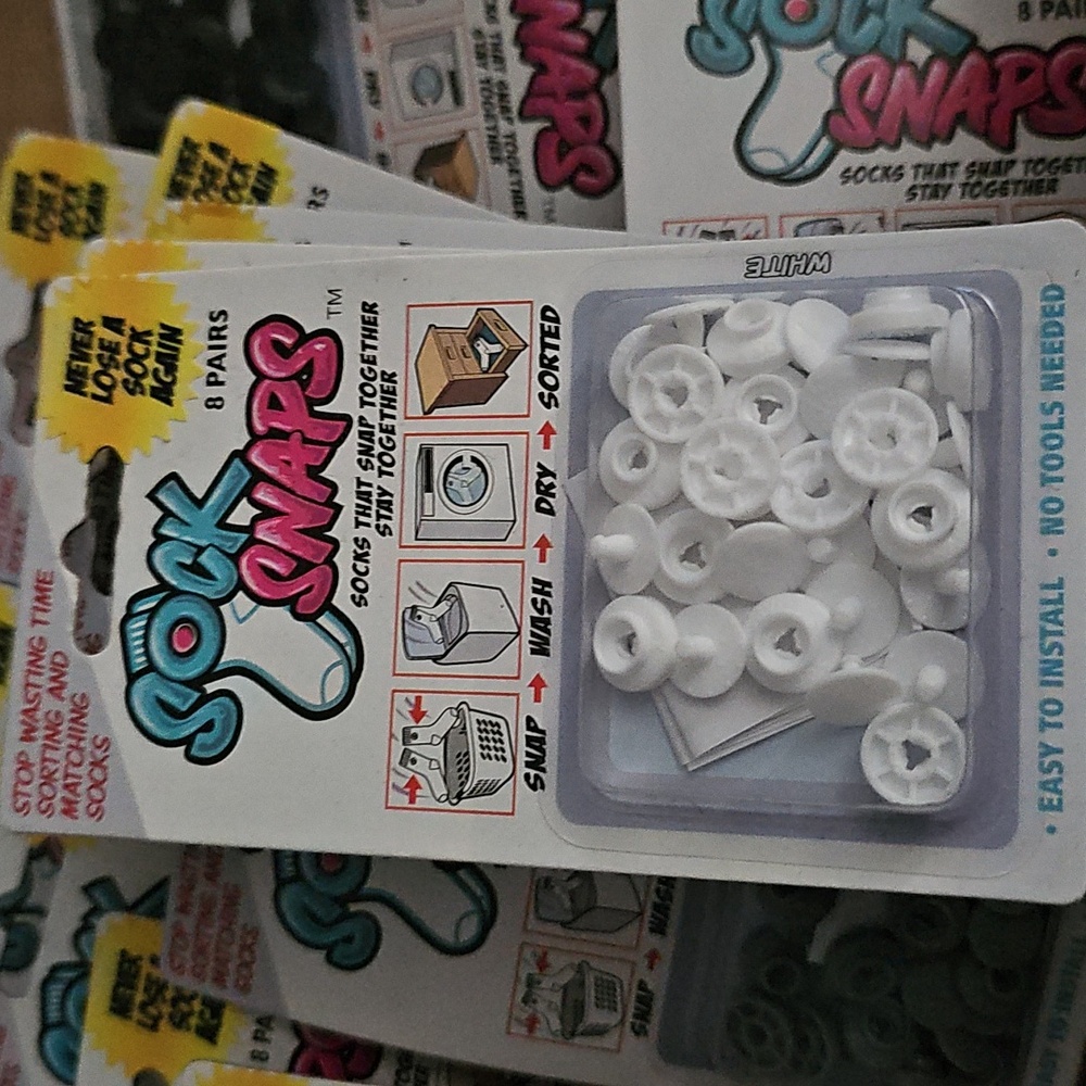 Nwt Sock Snaps Keep Socks Together With These Snap On Sock Clips - Picture 4 of 4